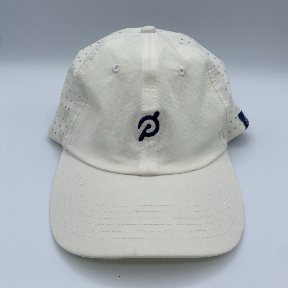 Peloton Performance Strapback Hat Cap White Running Cycling Breathable OSFM
